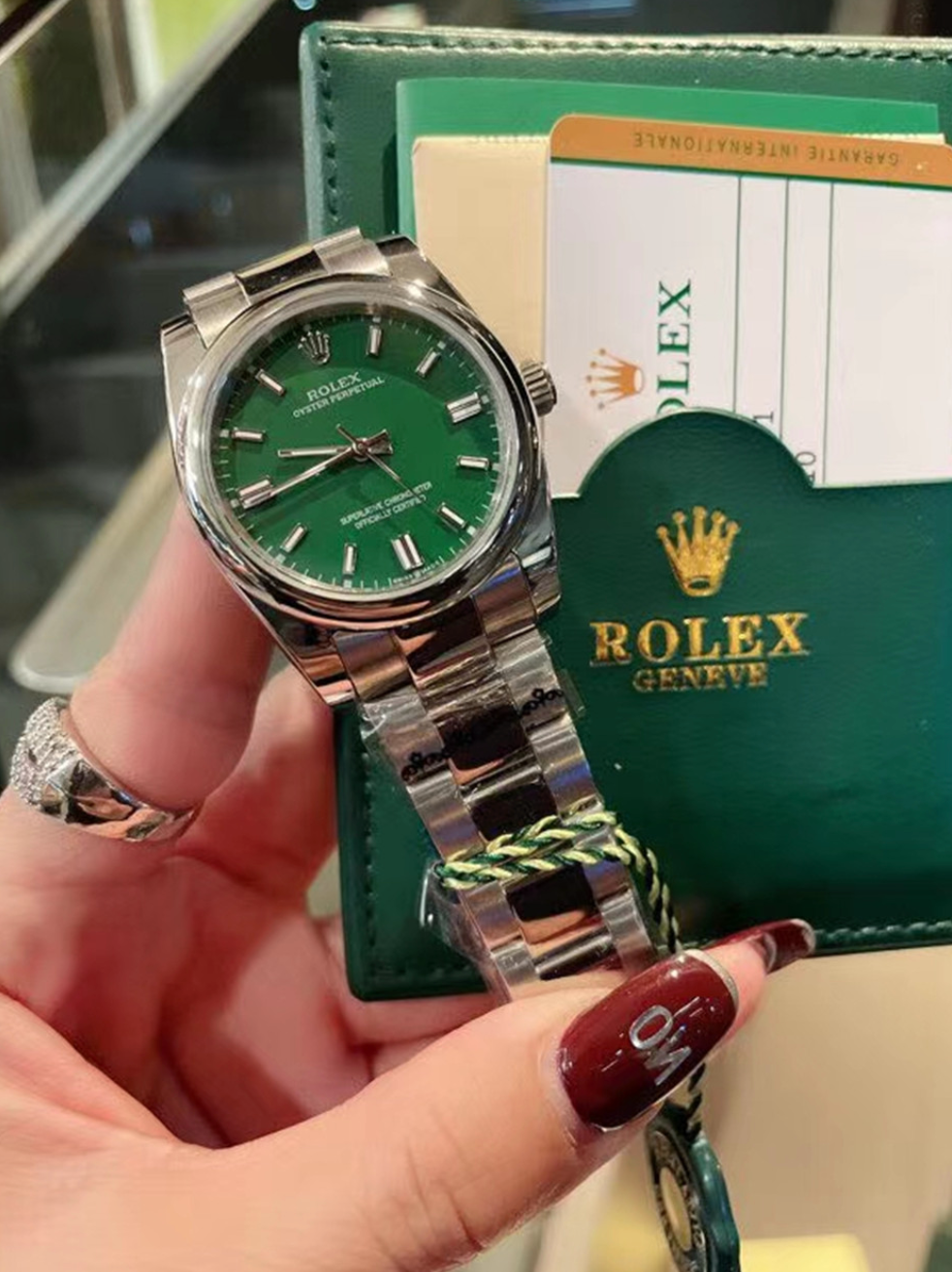 Luxury Low Tone Green Fashion Watch