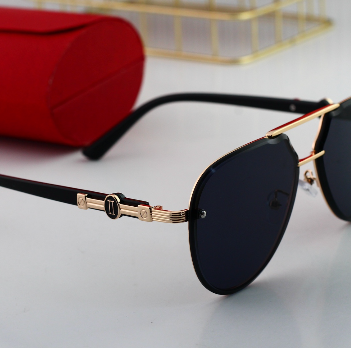 Luxury Golden Hatch Fashion Sunglasses