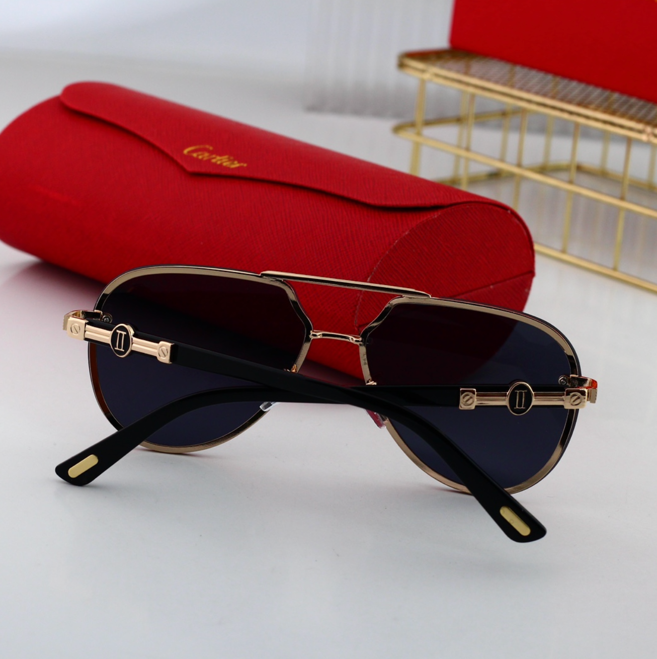 Luxury Golden Hatch Fashion Sunglasses