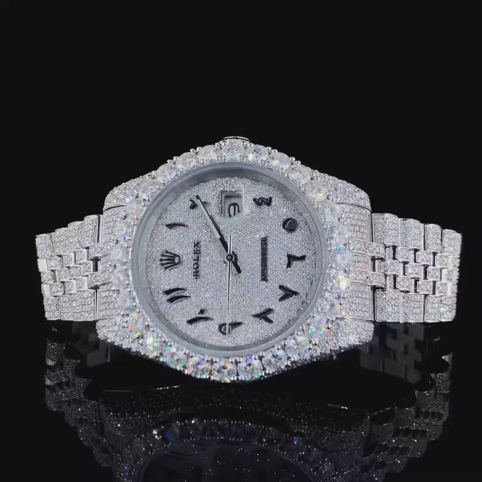 Vincenzo Onyx™️ VVS Moissanite Diamond Vuiejero Luxury Watch