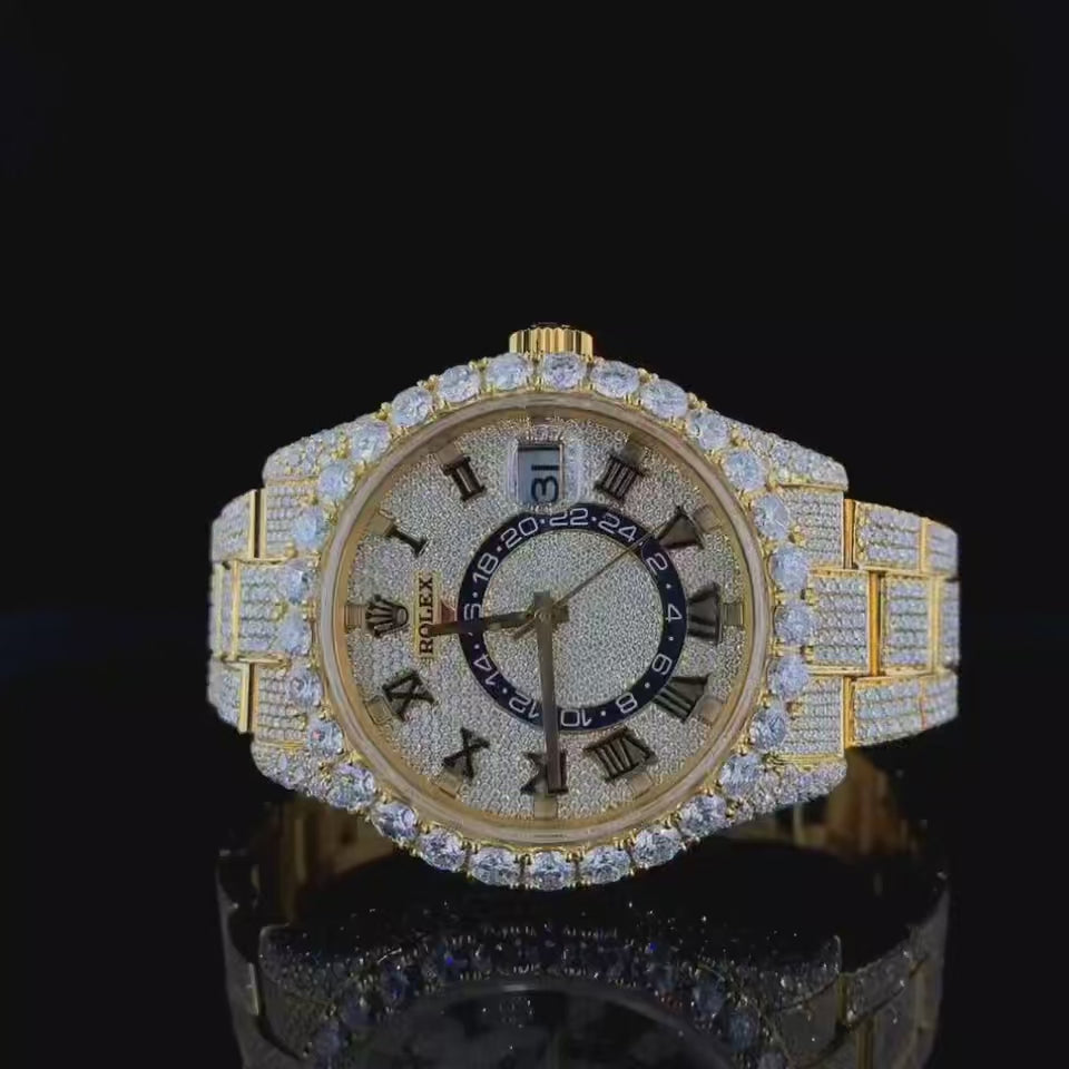 Vincenzo Onyx™️ VVS Moissanite Diamonds Dazzle Effect Luxury Watch