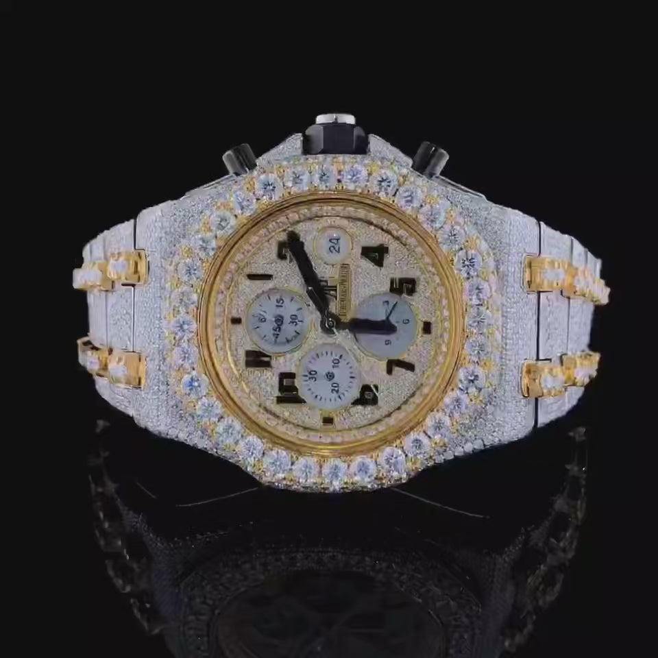 Vincenzo Onyx™️ VVS Moissanite Diamonds Dimmed Count Luxury Watch