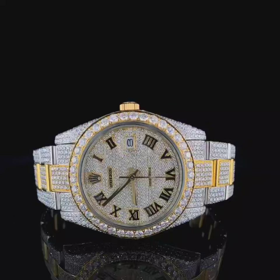 Vincenzo Onyx™️ VVS Moissanite Diamond Metallic Shine Luxury Watch