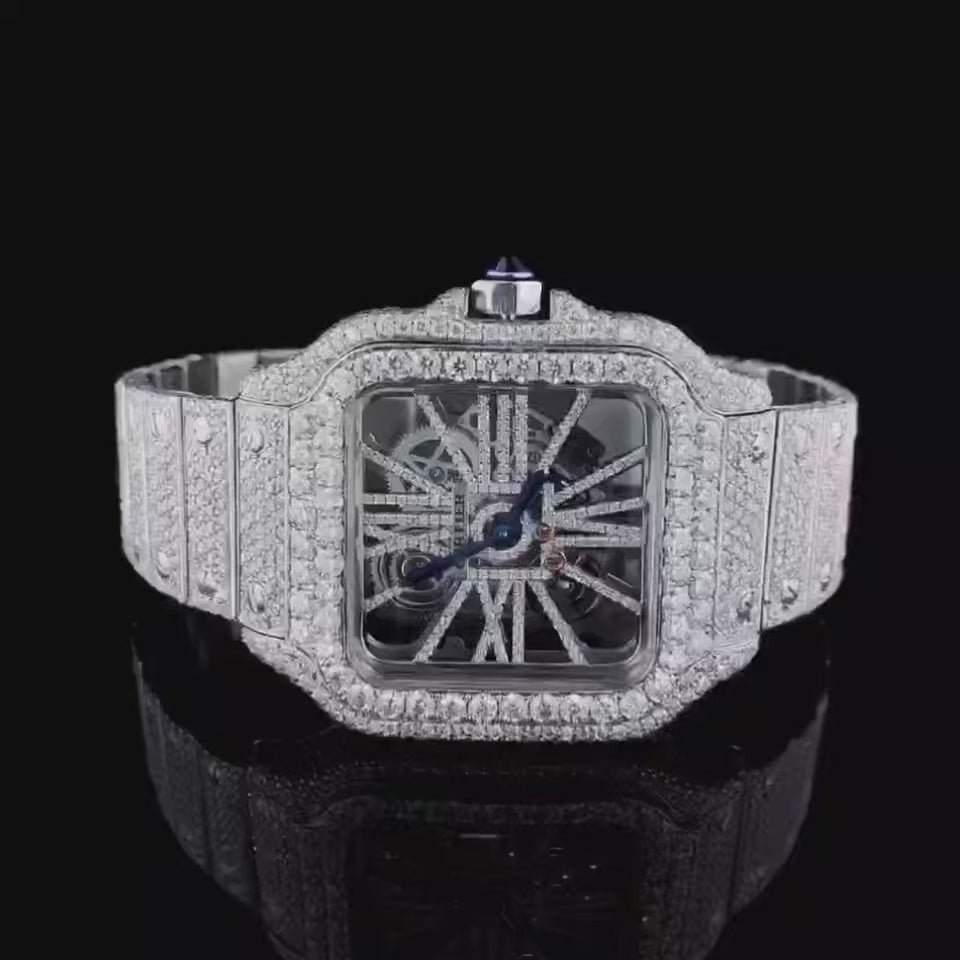 Vincenzo Onyx™️ VVS Moissanite Diamonds Inner Mechanics Luxury Watch