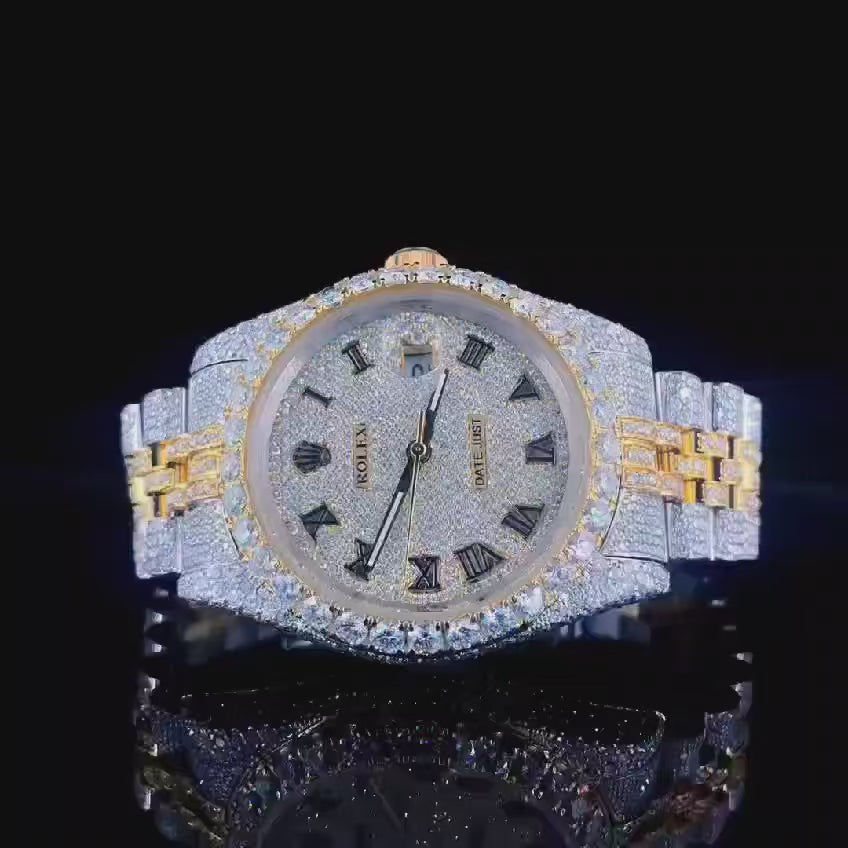 Vincenzo Onyx™️ VVS Moissanite Diamond Inner Oro Luxury Watch