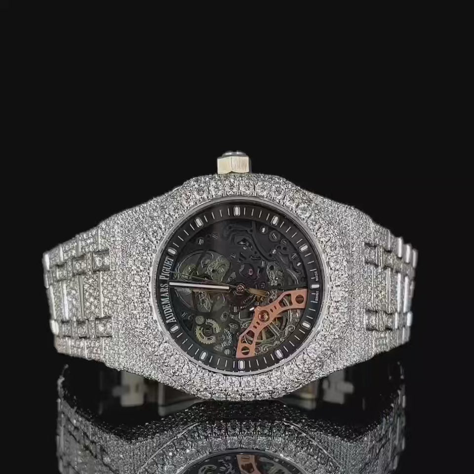 Vincenzo Onyx™️ VVS Moissanite Diamonds Full Color Spectrum Luxury Watch