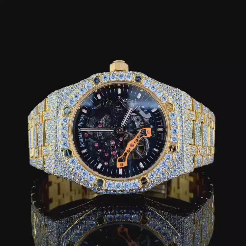 Vincenzo Onyx™️ VVS Moissanite Diamonds Shaded Core Luxury Watch