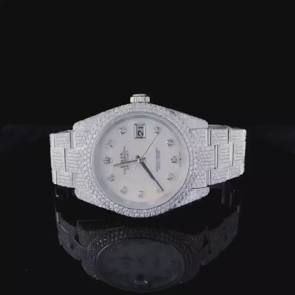 Vincenzo Onyx™️ VVS Moissanite Diamonds Classic Ice Luxury Watch