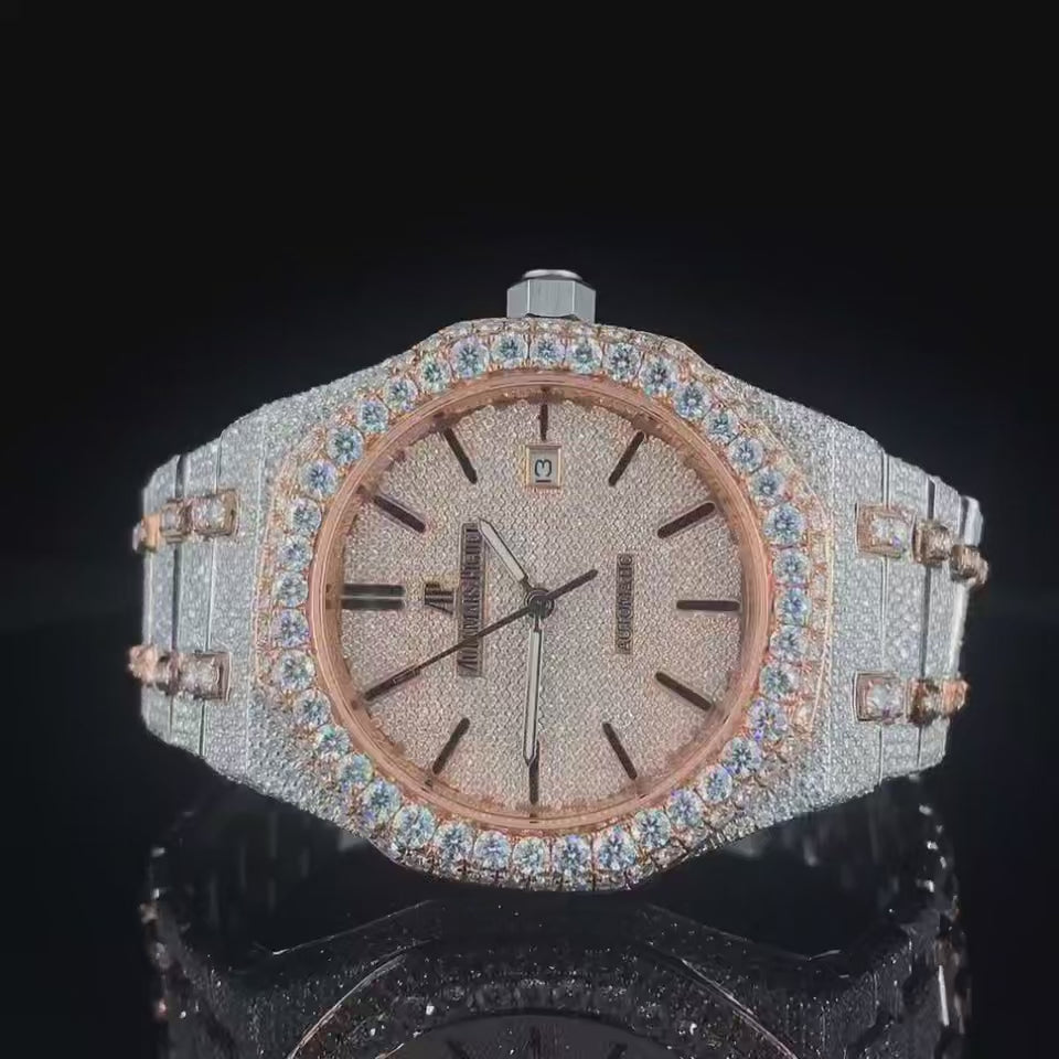 Vincenzo Onyx™️ VVS Moissanite Diamond Amber Rose Luxury Watch