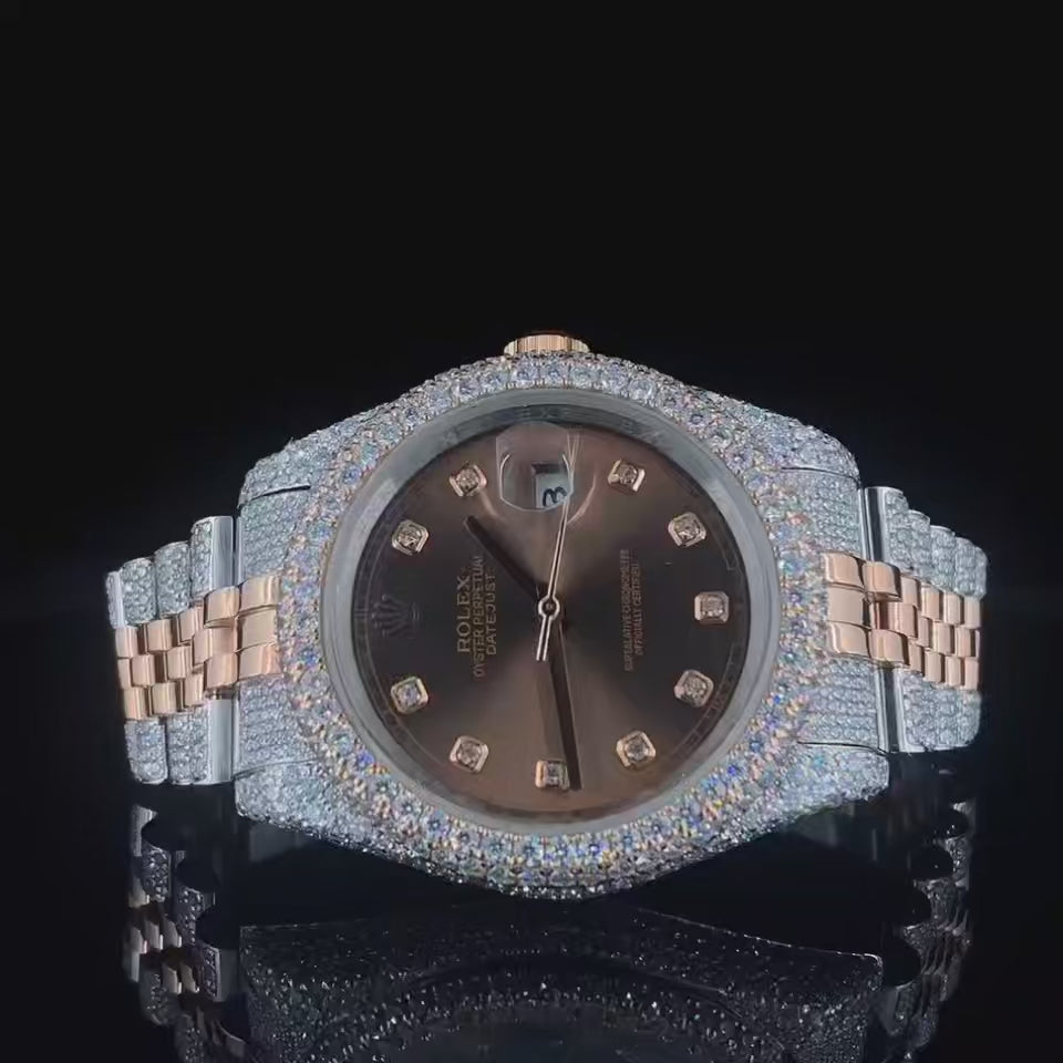 Vincenzo Onyx™️ VVS Moissanite Diamond Golden Shadow Luxury Watch