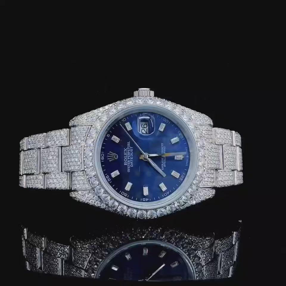 Vincenzo Onyx™️ VVS Moissanite Diamond Inner Azul Luxury Watch