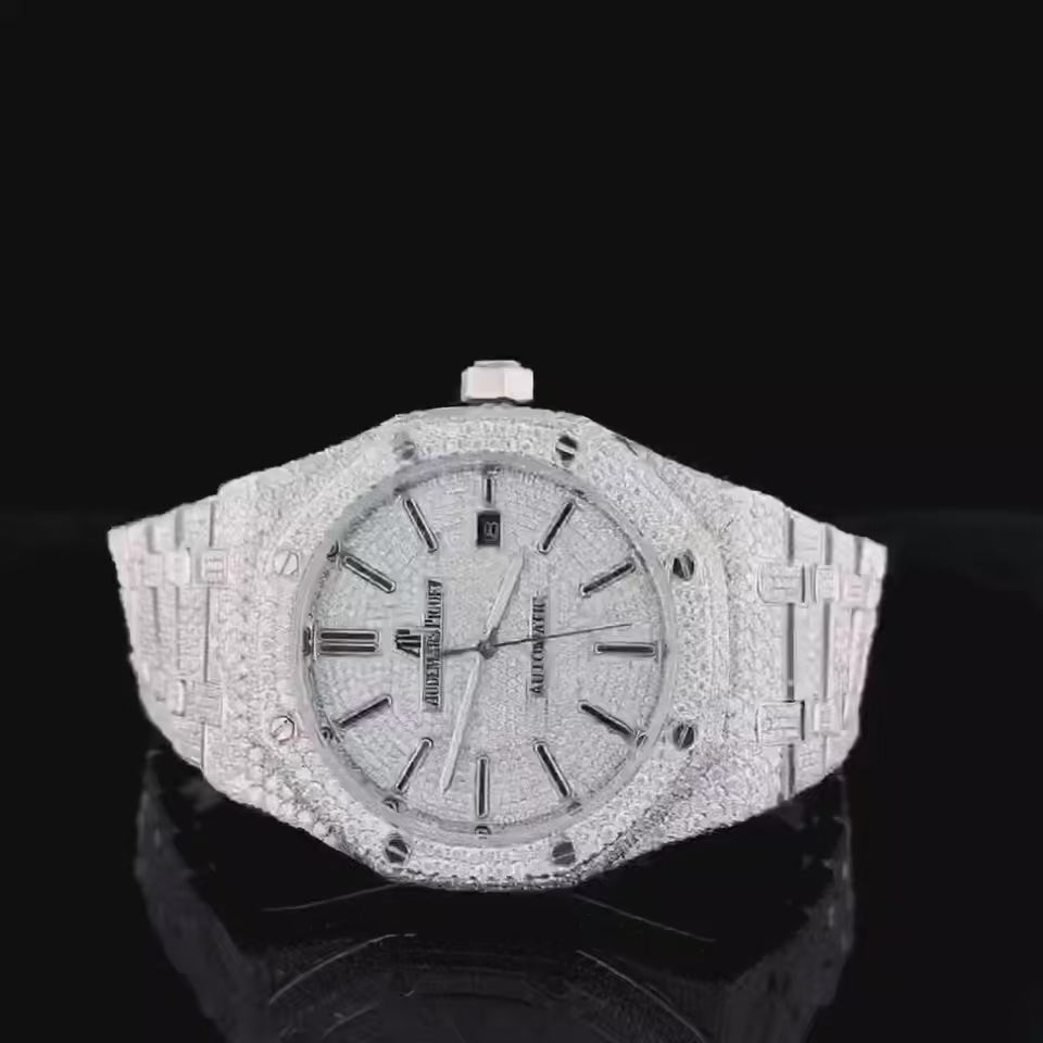 Vincenzo Onyx™️ VVS Moissanite Diamonds Classic Sleek Luxury Watch